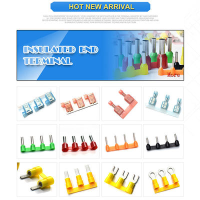 أطراف تجعيد دائرية 5 مم 10 مم أطراف حلقية معزولة مسبقًا مستمرة أطراف حلقة نحاسية